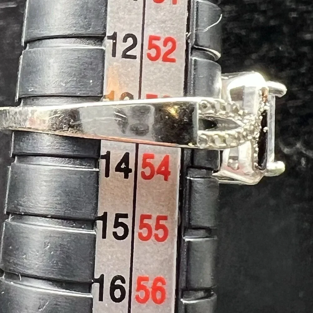 Princess Cut Solitaire Engagement Ring -Sterling Silver- Cubic Zirconia Sz 7